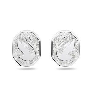 New Swarovski Signum Stud Earrings Swan with White Crystals